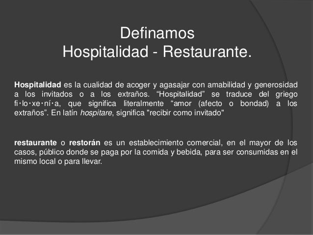 Resultado de imagen para imagen hospitalidad en restaurante