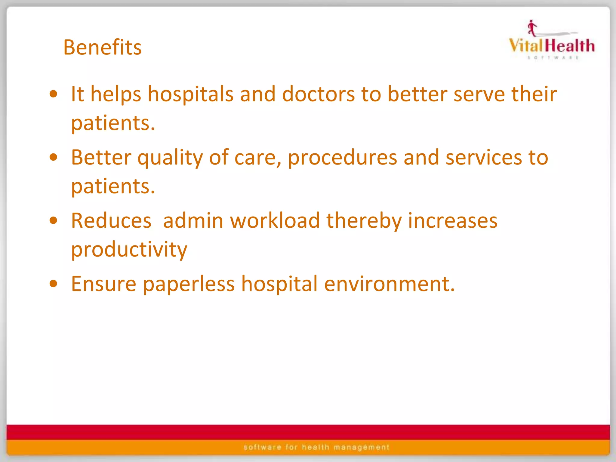 It facilitates management of the workflow of radiology services and equipmentCentral Sterilized Supply DepartmentIn this department, all measures related to  sterilization of  hospital material is taken care