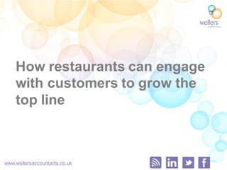 How Hospitality businesses
can engage with customers
to grow the top line
www.wellersaccountants.co.uk
 
