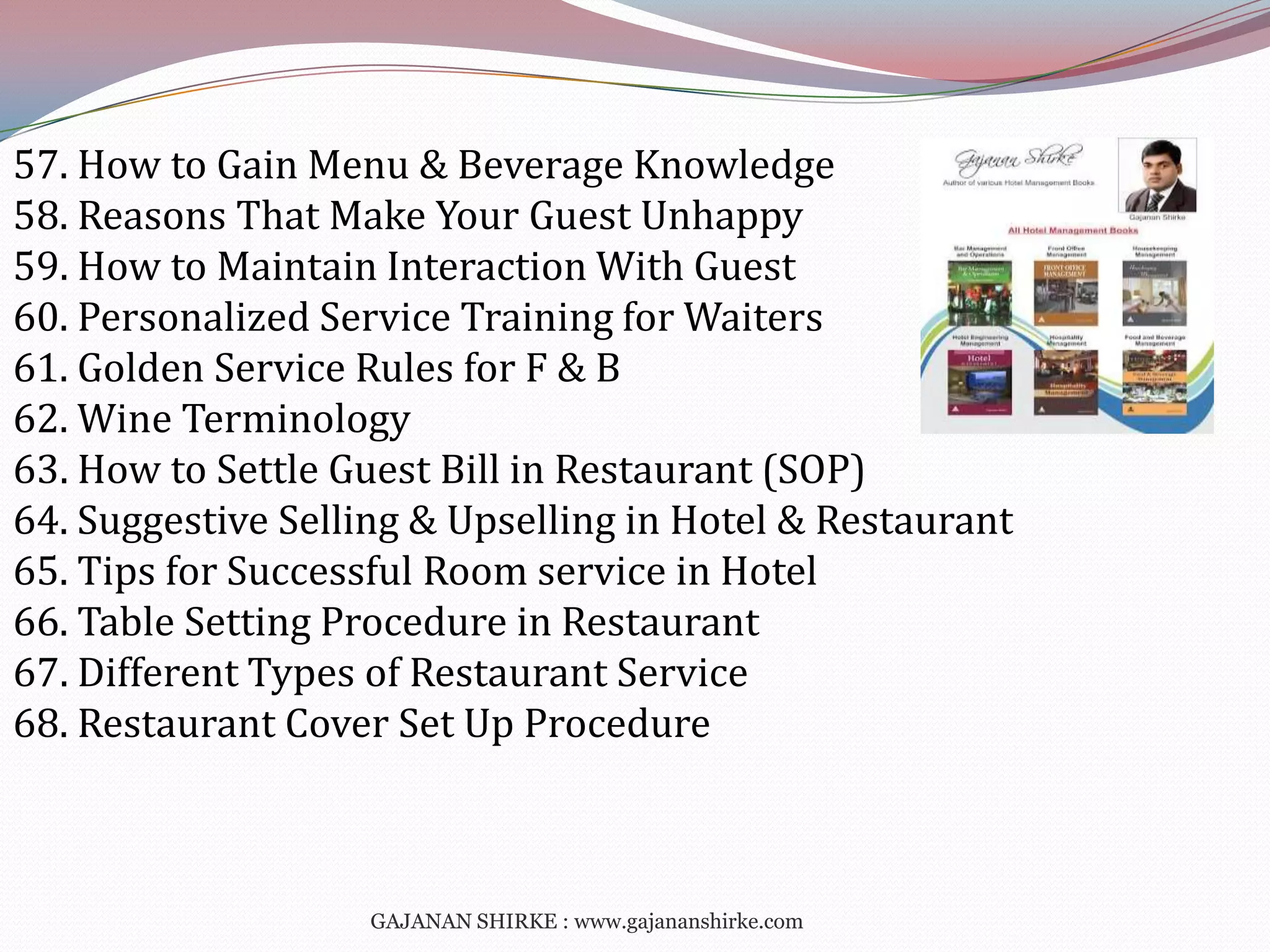 Hospitality management book | PPSX