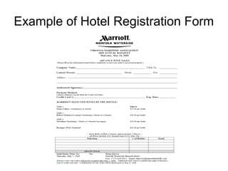 Example of Hotel Registration Form
 