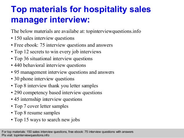interview questions for hospitality