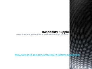 Helpful Suggestions When Purchasing Hospitality Supplies just for Hotels




http://www.chem-pack.com.au/reviews/7-hospitality-supplies.html
 