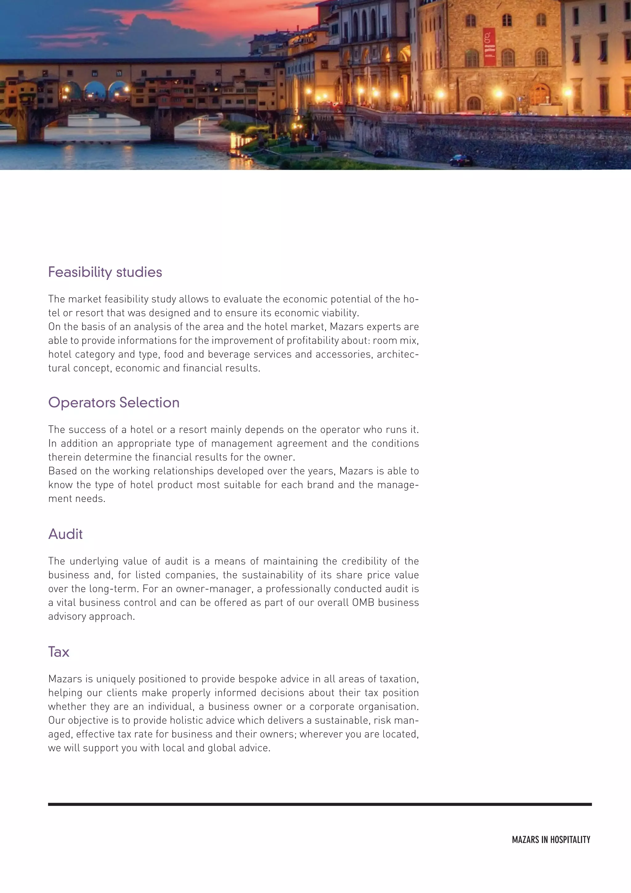 Mazars Hospitality brochure | PDF