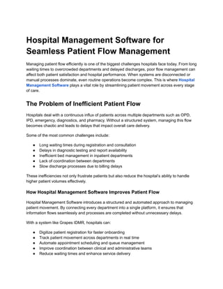 Hospital Management Software for Efficient Patient Flow and Care ...