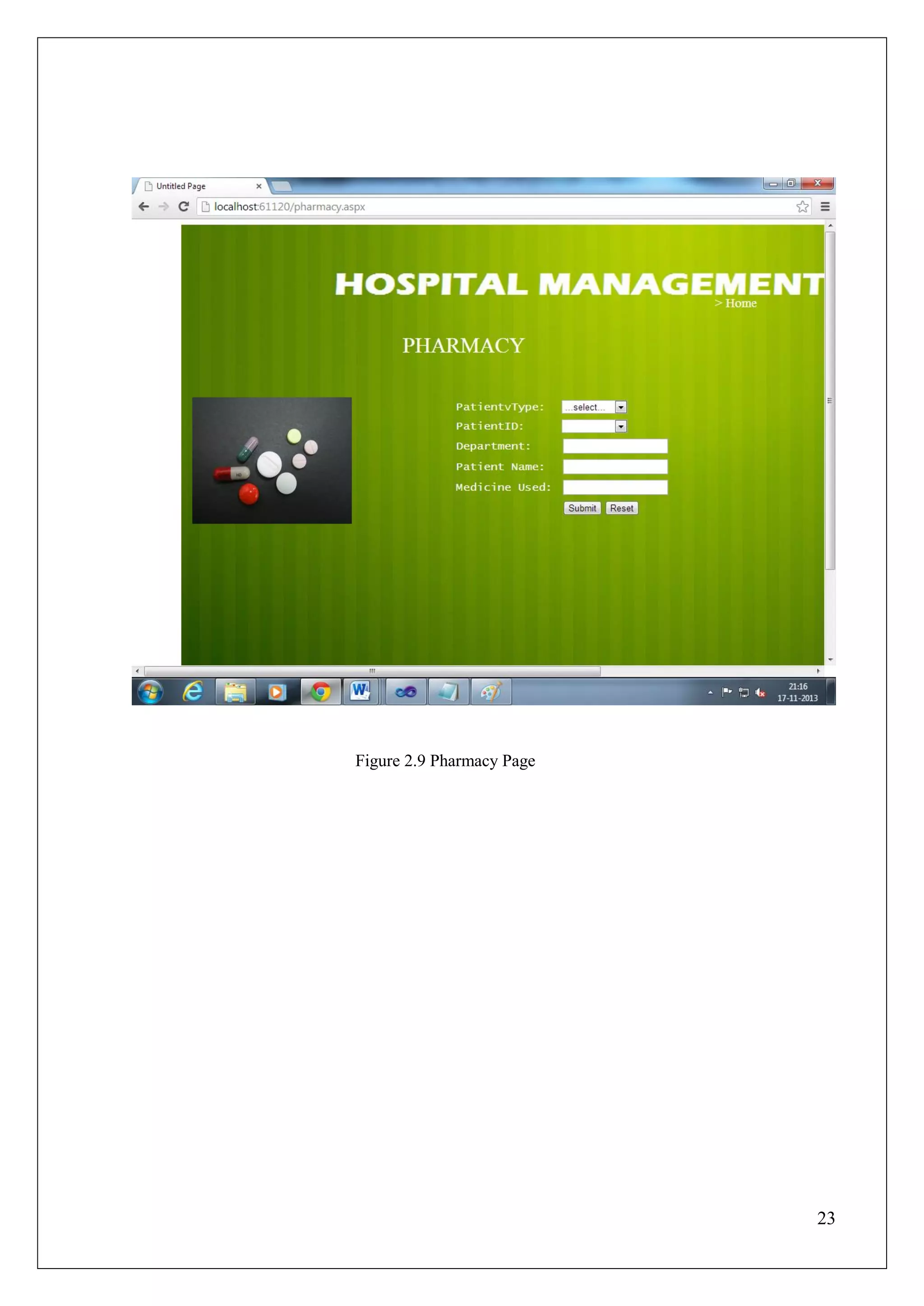 23
Figure 2.9 Pharmacy Page
 