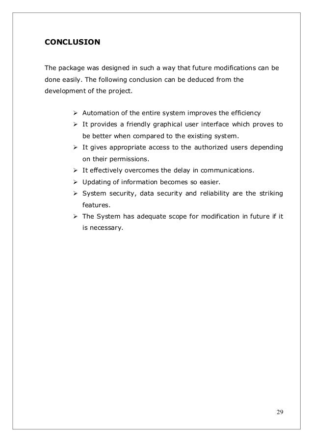 Management Conclusion Hospital System