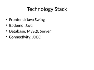 Comprehensive Hospital Management System Using Java Swing and MySQL | PPTX