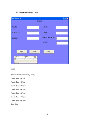 HOSPITAL MANAGEMENT SYSTEM PROJECT | PDF