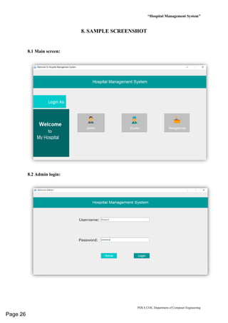 HOSPITAL MANAGEMENT SYSTEM project report | PDF