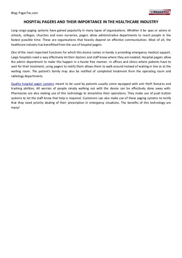 Hospital Pagers And Their Importance In The Healthcare Industry