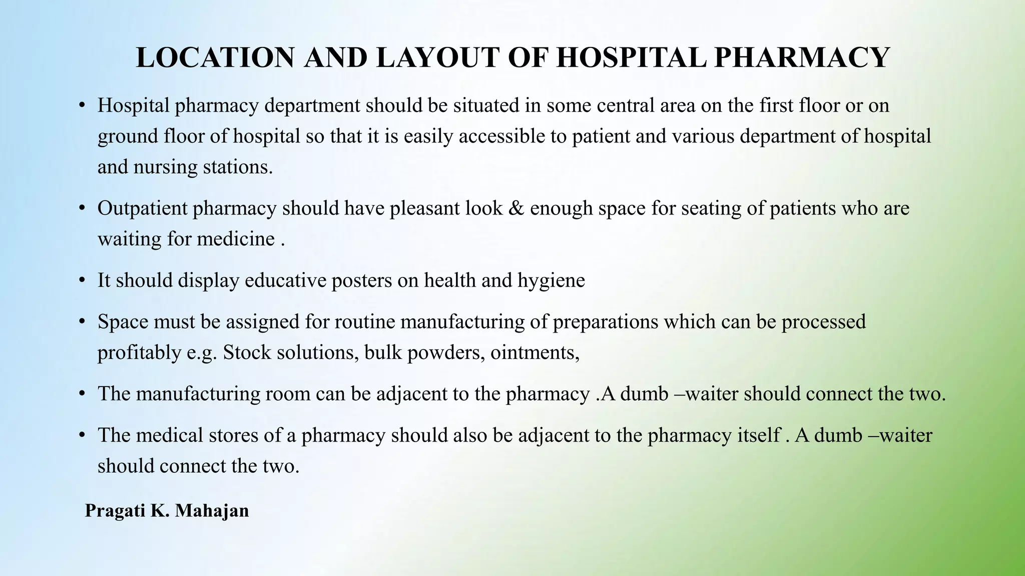 HOSPITAL PHARMACY (D Pharm) PPTX