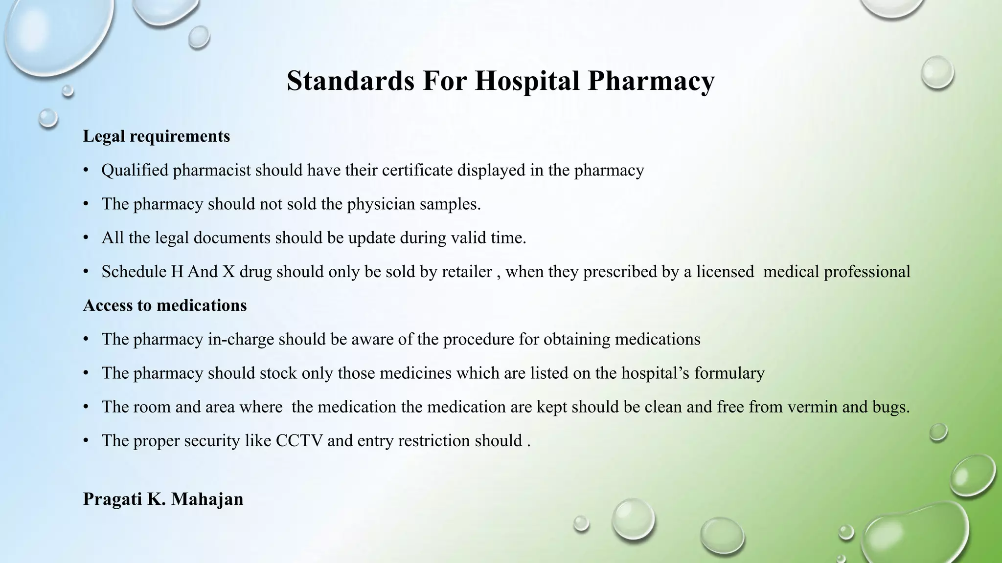 HOSPITAL PHARMACY (D. Pharm) | PPTX