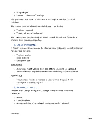 Hospital pharmacy complete notes