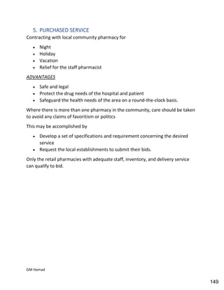 Hospital pharmacy complete notes