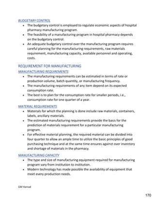 Hospital pharmacy complete notes