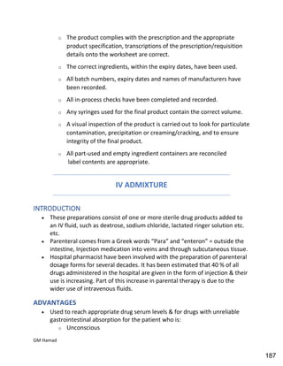 Hospital pharmacy complete notes