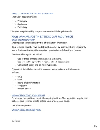 Hospital pharmacy complete notes