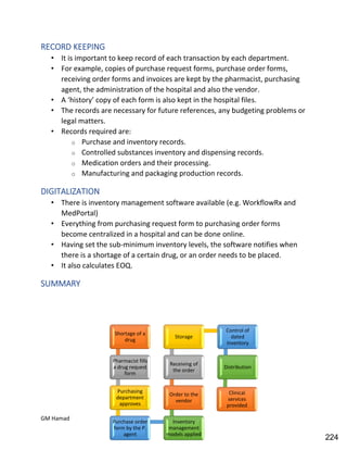 Hospital pharmacy complete notes