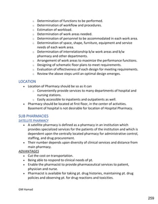 Hospital pharmacy complete notes