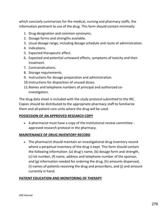 Hospital pharmacy complete notes
