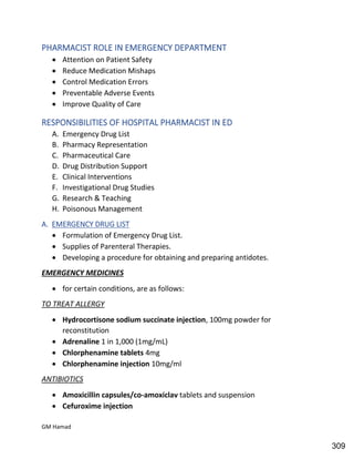 Hospital pharmacy complete notes