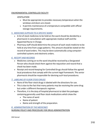 Hospital pharmacy complete notes