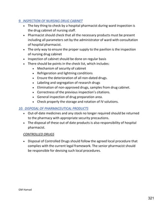Hospital pharmacy complete notes