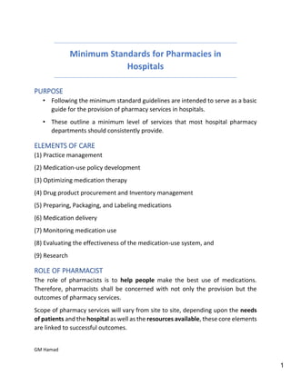 Hospital pharmacy complete notes