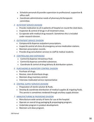 Hospital pharmacy complete notes