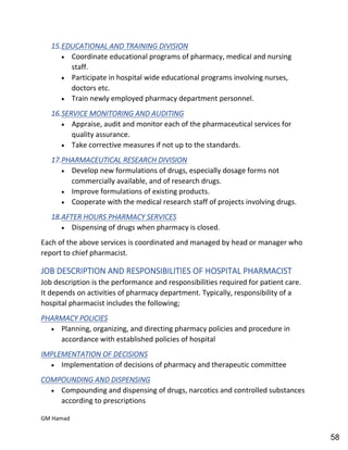 Hospital pharmacy complete notes