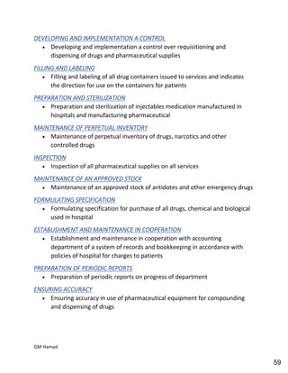 Hospital pharmacy complete notes