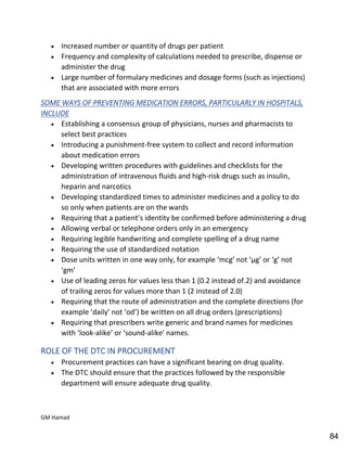 Hospital pharmacy complete notes