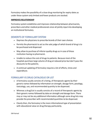 Hospital pharmacy complete notes