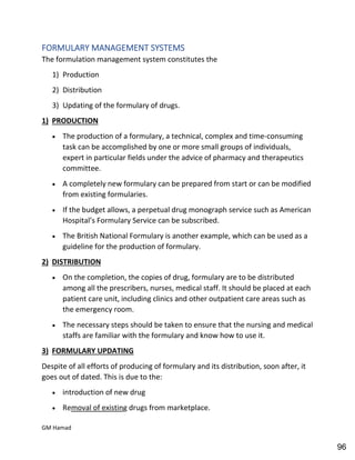 Hospital pharmacy complete notes