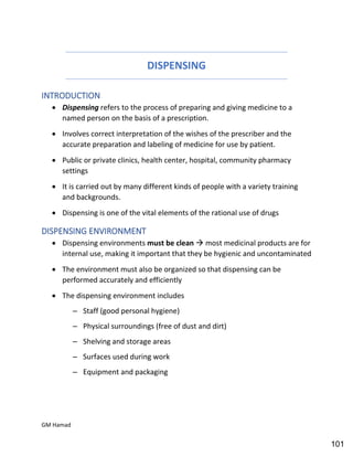 Hospital pharmacy complete notes