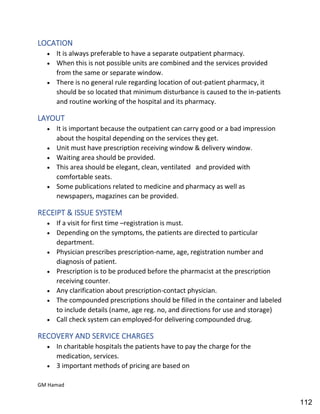 Hospital pharmacy complete notes