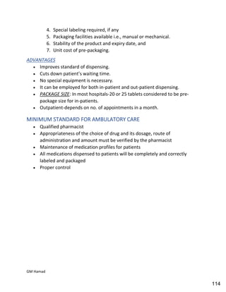 Hospital pharmacy complete notes