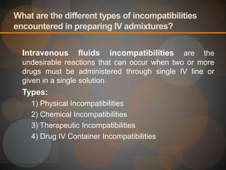 Hospital pharmacy report intravenous admixtures | PPTX