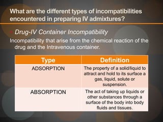 Hospital pharmacy report intravenous admixtures | PPTX