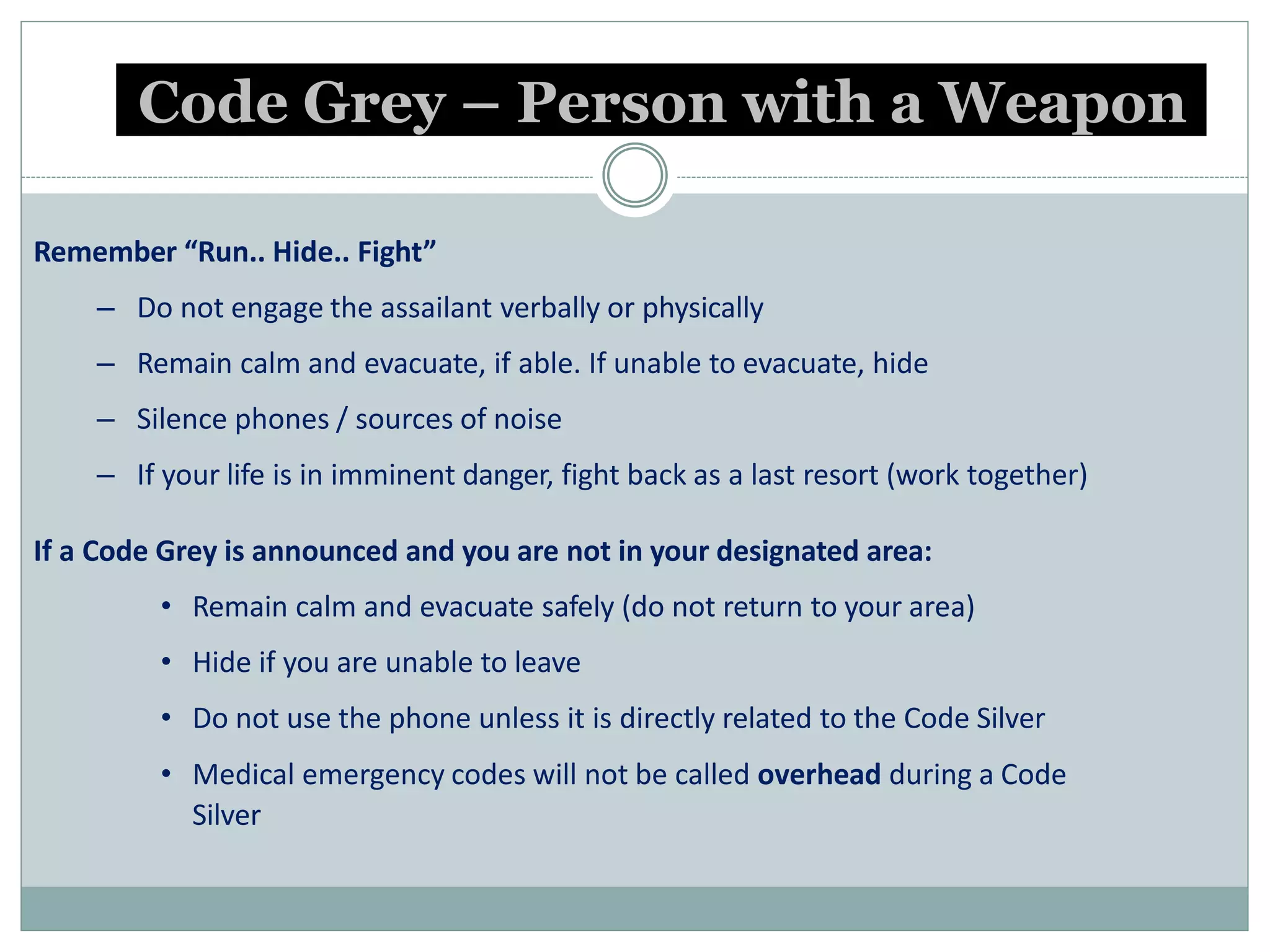 Hospital Planning Emergency Codes in Hospital | PPTX