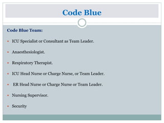 Hospital Planning Emergency Codes in Hospital | PPTX