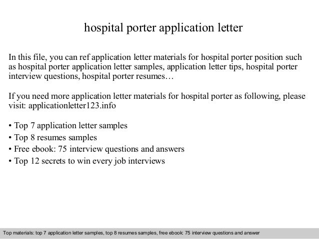 hospital porter resume