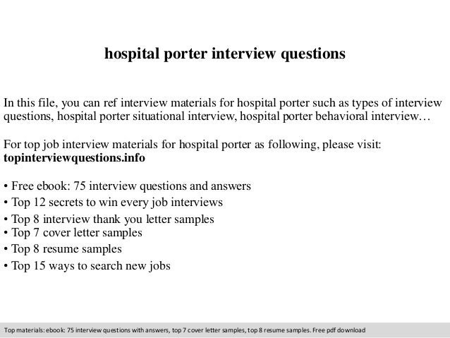 hospital porter resume