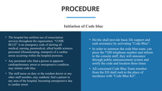 HOSPITAL SAFETY CODES AND SOPs -eloborates about the safety codes in ...