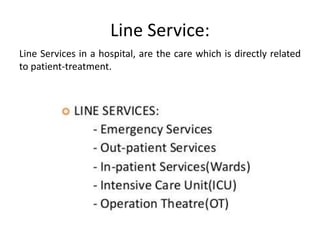 Support Services:
Support Services in Hospital, are the services which are not
directly related to patient care but, indir...