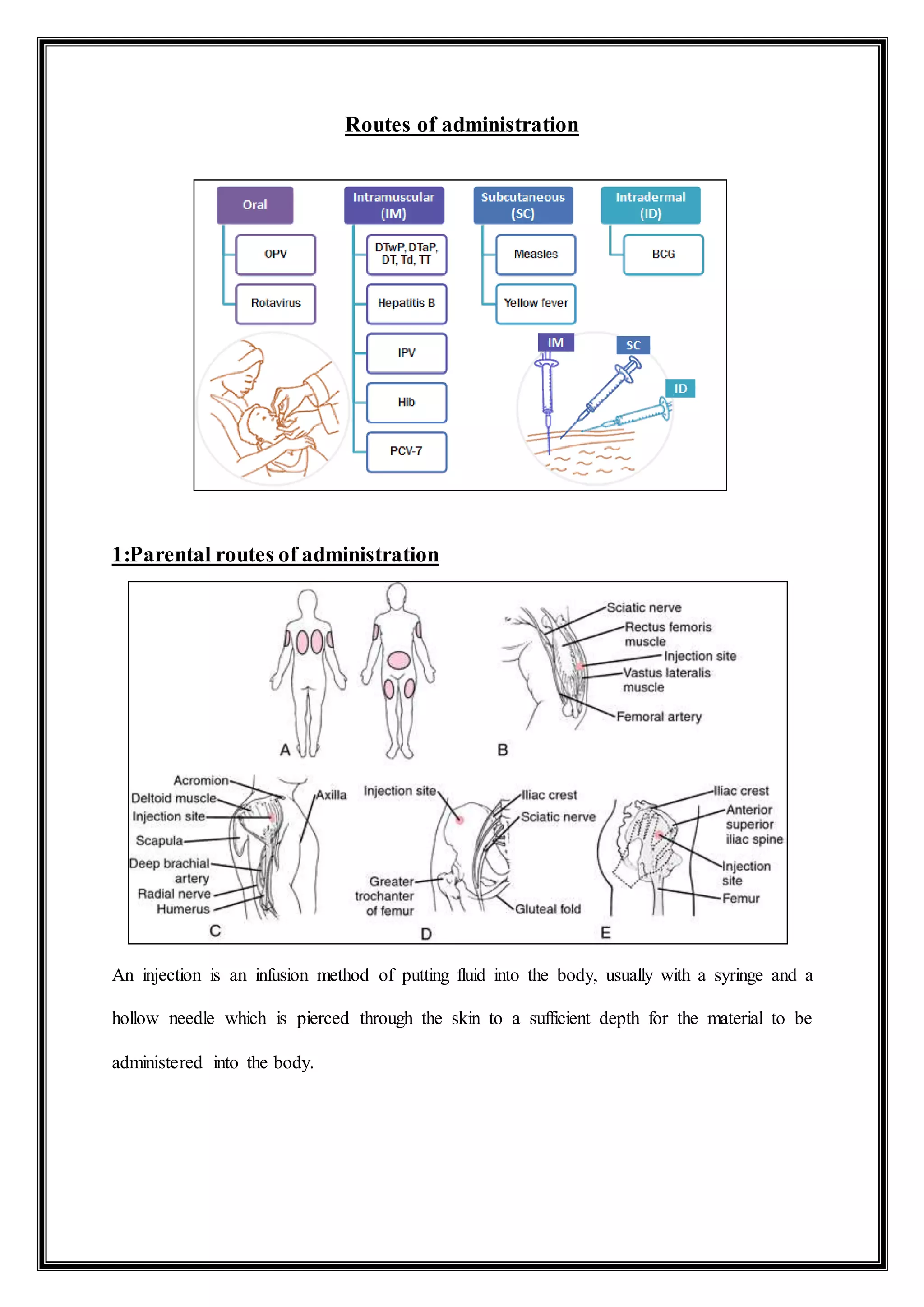 Needle Injection Routes Hospital training report by Harish Sharma | DOCX