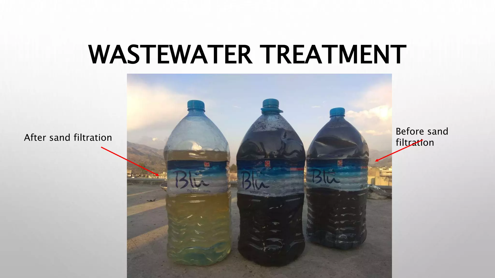 WASTEWATER TREATMENT
After sand filtration
Before sand
filtration