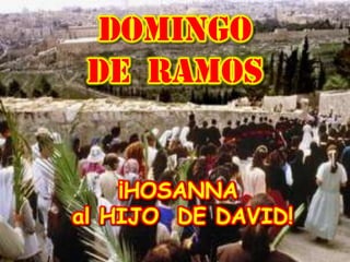DOMINGO
 DE RAMOS


    ¡HOSANNA
al HIJO DE DAVID!
 