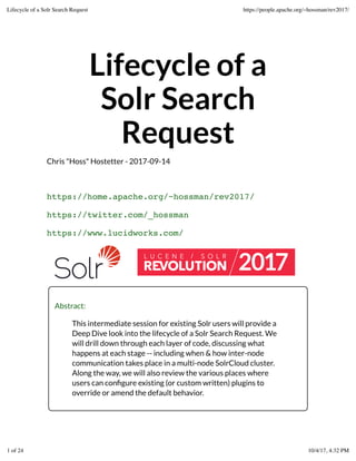 Lifecycle of a Solr Search Request - Chris "Hoss" Hostetter, Lucidworks ...